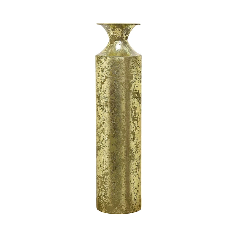 Hosley Decorative Gold Metal Tall Floor Vase for Weddings Party Spa Reiki Meditation Settings O5 (21.75" High)