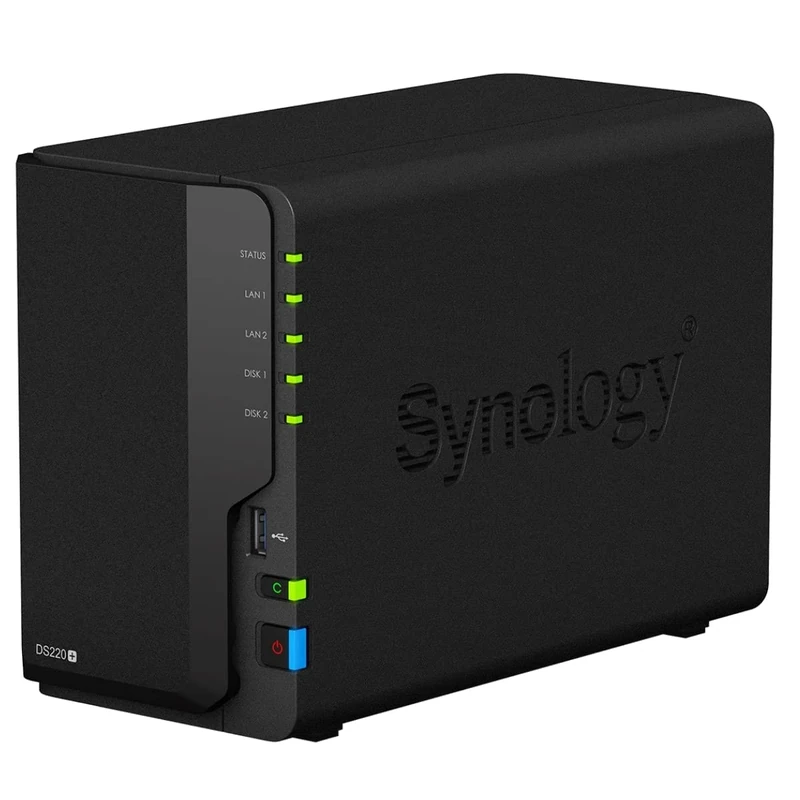 Synology DS220+ 12TB 2 Bay Desktop NAS Solution, installed with 2 x 6TB Toshiba N300 Drives