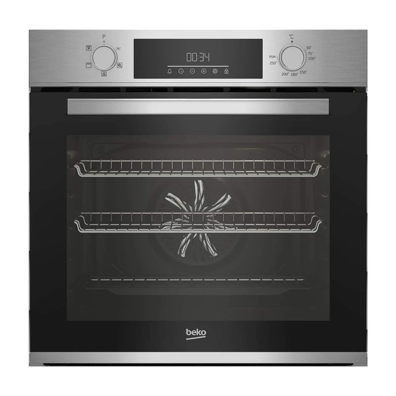 Beko 66L Electric Built-in Single Oven with Steam Cleaning - Stainless Steel