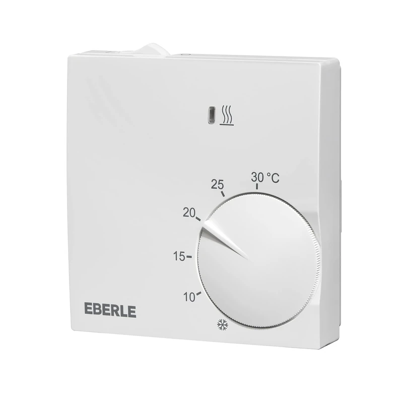 Eberle 131110451100 Room Controller Polar White Extra Flat Temperature Controller from 5-30 Degrees with Temperature Reduction