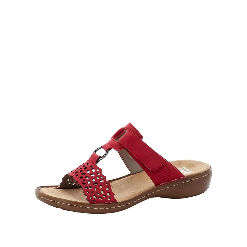 Rieker Ladies Casual Mule Sandals 608A7-33 - Red Synthetic - UK Size 6 - EU Size 39 - US Size 8