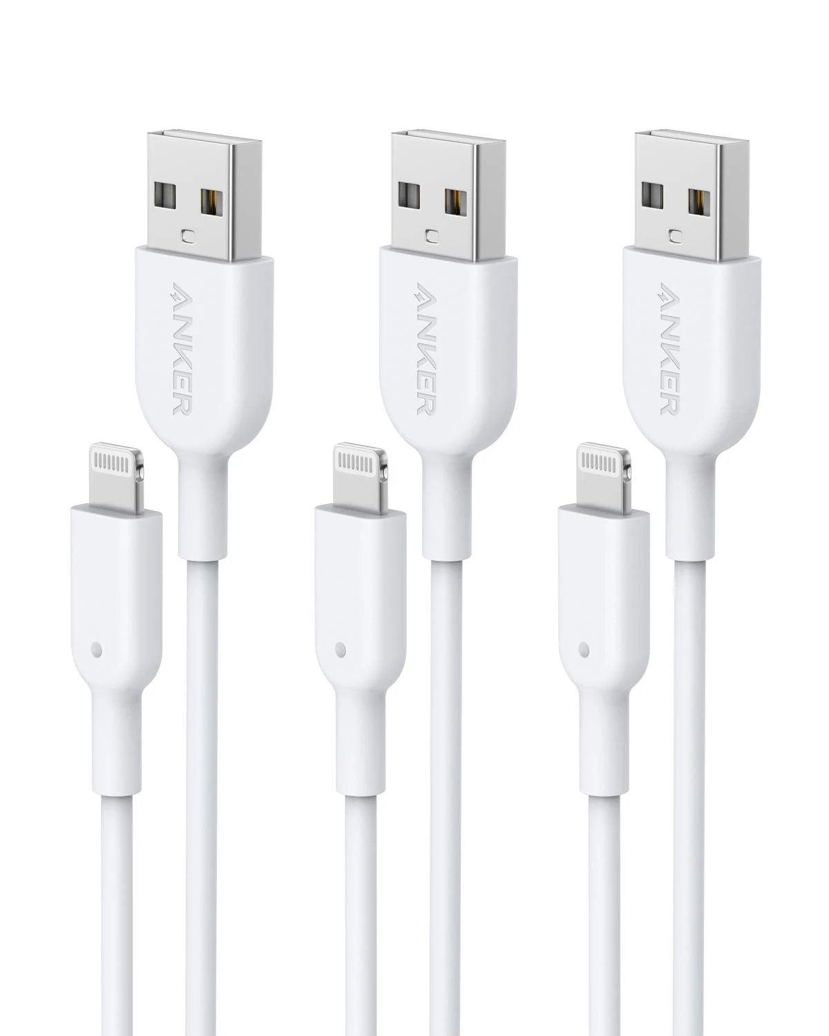Anker Lightning Cable, Powerline II [3ft MFi Certified] iPhone Charger Cable/Sync Lightning Cord Compatible for iPhone 14 Plus 14 14 Pro Max 13 13 Pro 12 11 X XS XR (3-Pack)