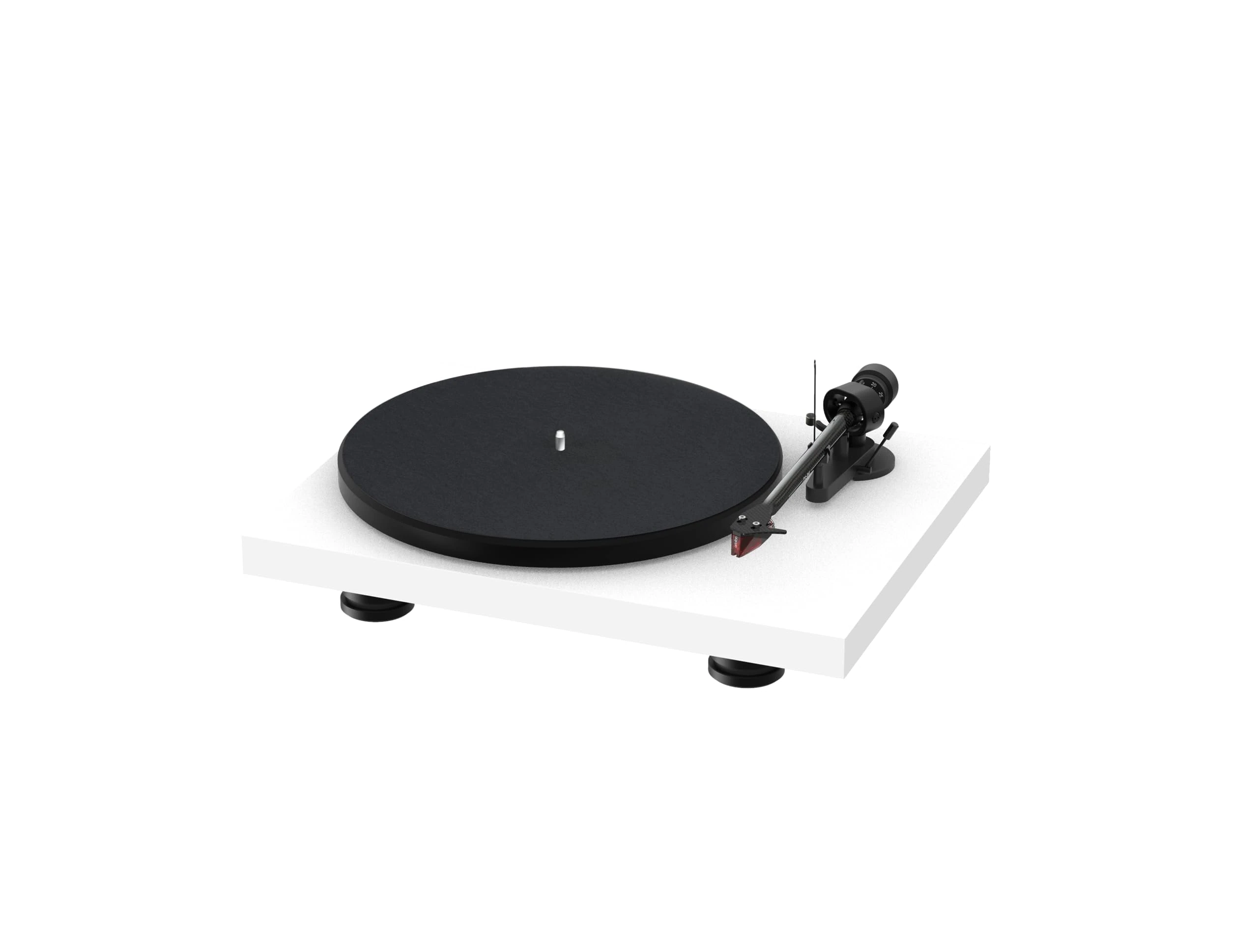 Pro-Ject Debut Carbon EVO, Audiophile turntable with Carbon Fiber tonearm, Electronic Speed Selection and pre-mounted Ortofon 2M Red phono cartridge (Satin White)