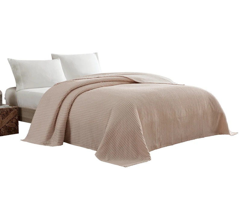 Beatrice Home Fashions Chenille Bedspread, Cotton, Blush, Queen