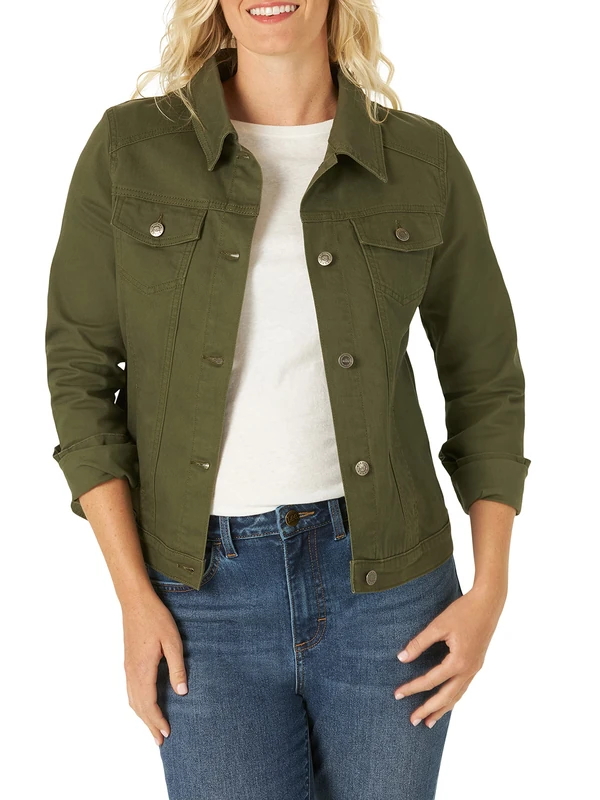 Riders by Lee Indigo Women's Denim Jacket, Olive Night, M