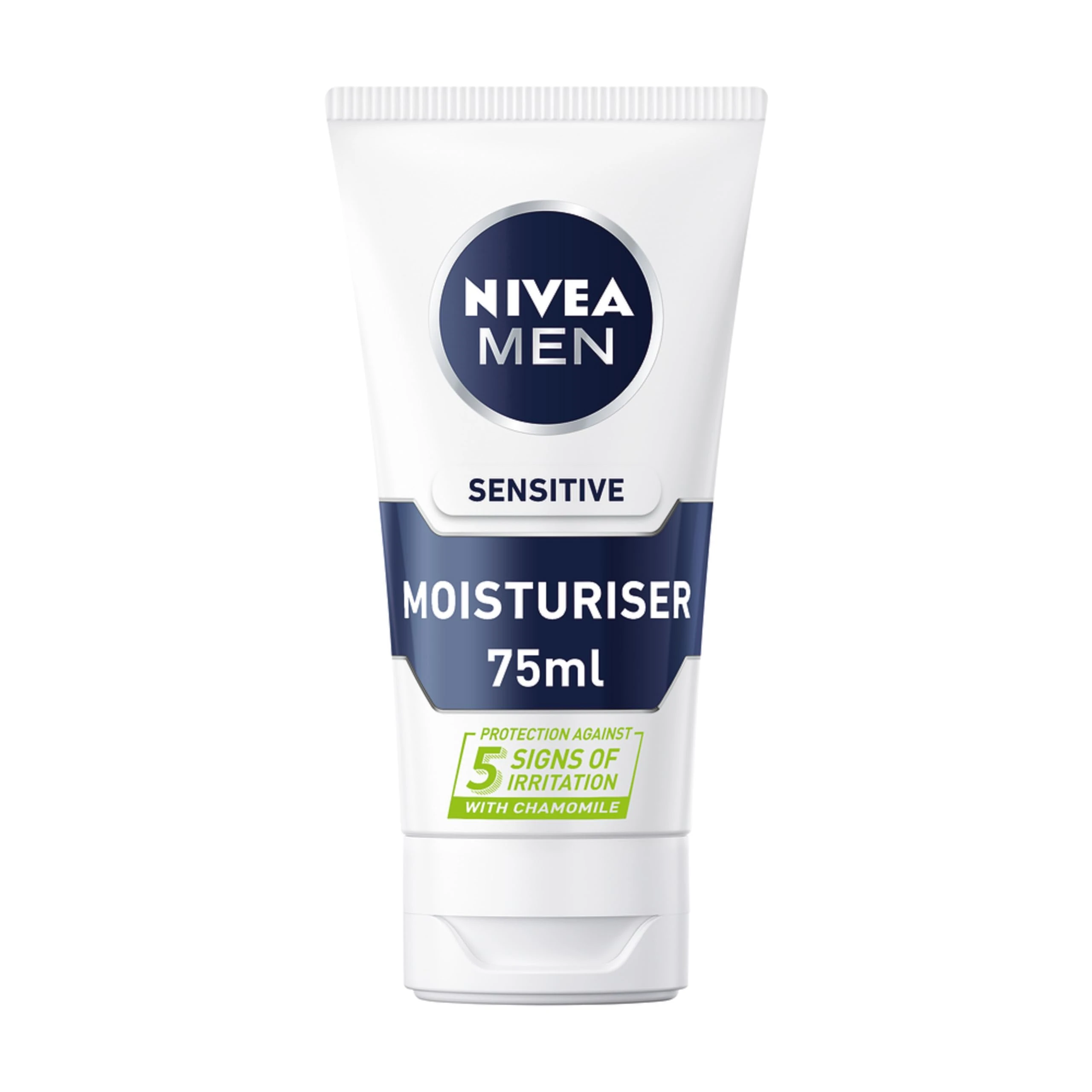 NIVEA MEN Sensitive Face Moisturiser (75ml), Hydrating Moisturiser with 0% Alcohol, Made for Sensitive Skin, Men's Skin Care Essentials