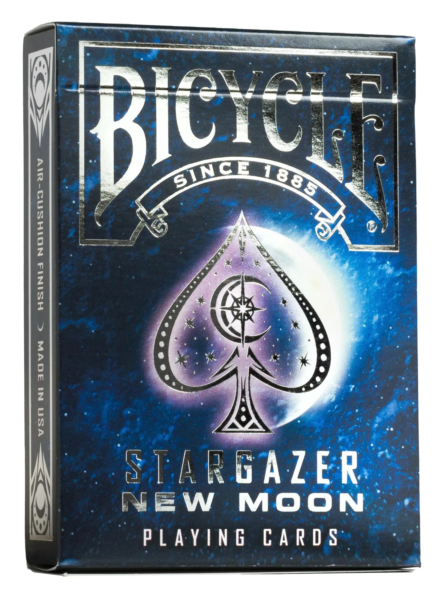 Bicycle Stargazer New Moon Playing Cards - 1 x Showstopper Card Deck, Easy To Shuffle and Durable, Great Gift For Card Collectors, Silver