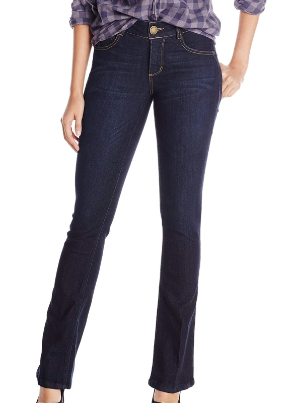 Democracy Women's Ab Solution Itty Bitty Boot Jeans, Indigo/Mandala Dream, 8 UK/Long