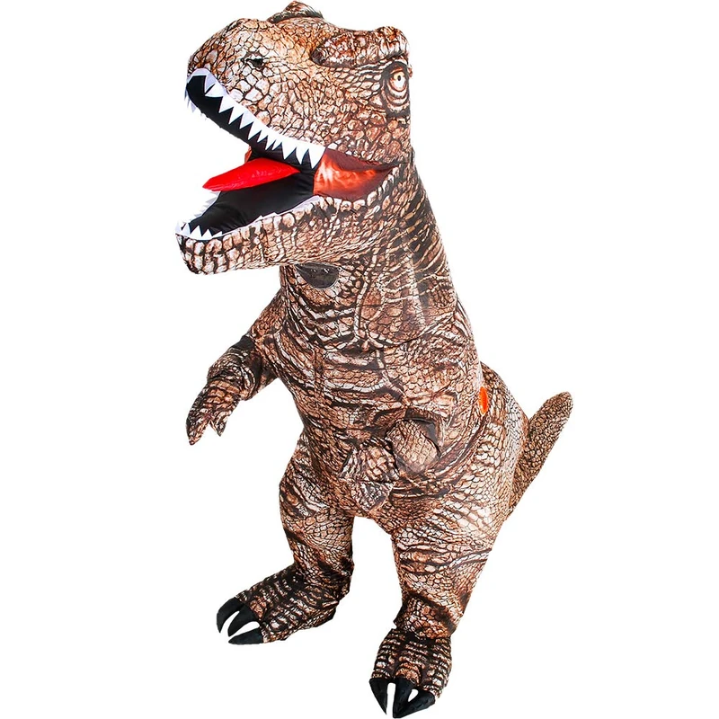 KOOY Dinosaur Costume Adult Inflatable Raptor Onesies Blow Up T-rex Dino Full Body Funny Halloween Costume for Men Women Teens