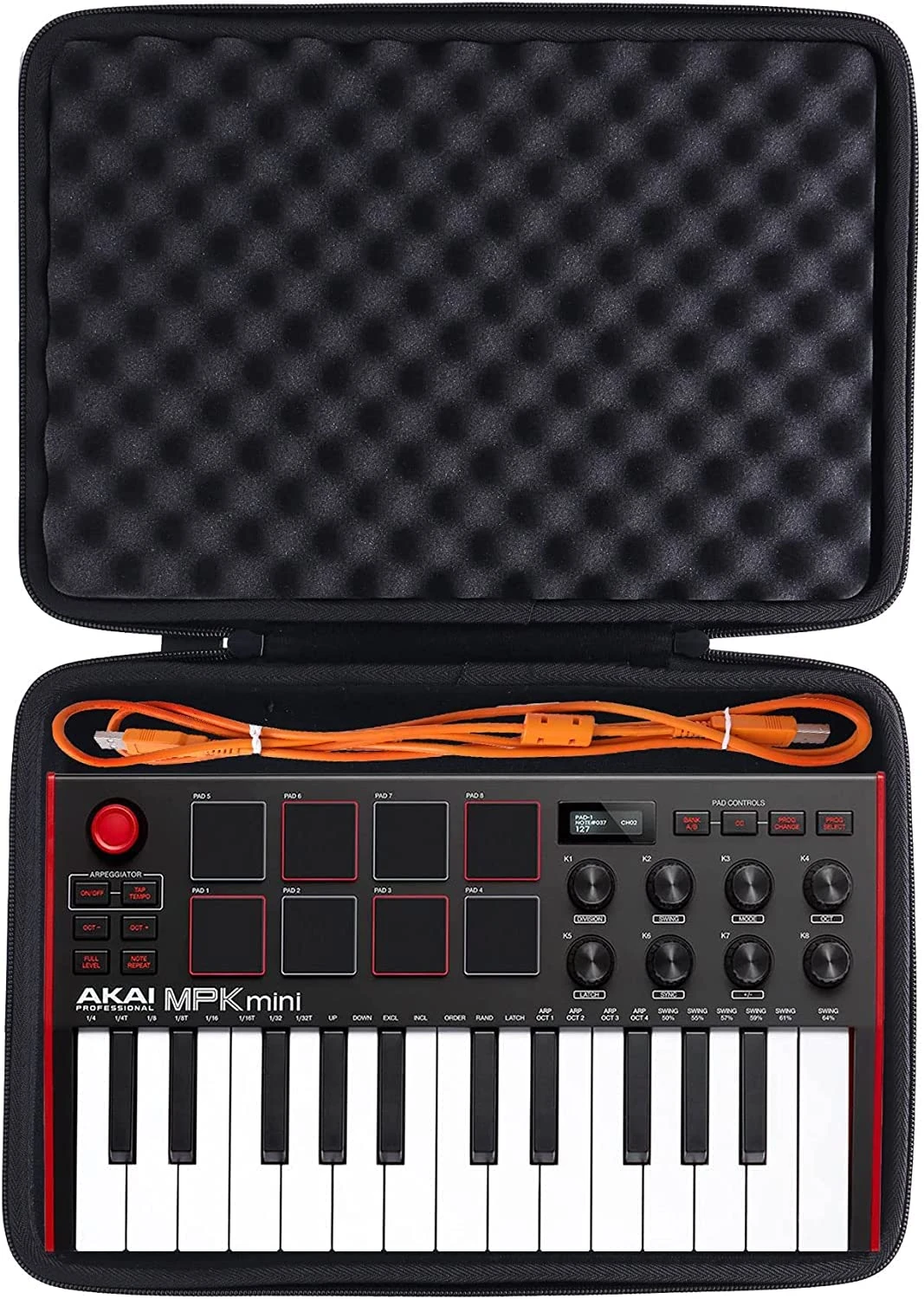 co2CREA Travel Hard Case for AKAI Professional MPK Mini MK3 / MPK Mini Play MK3 25 Key USB MIDI Keyboard Controller,Case Only