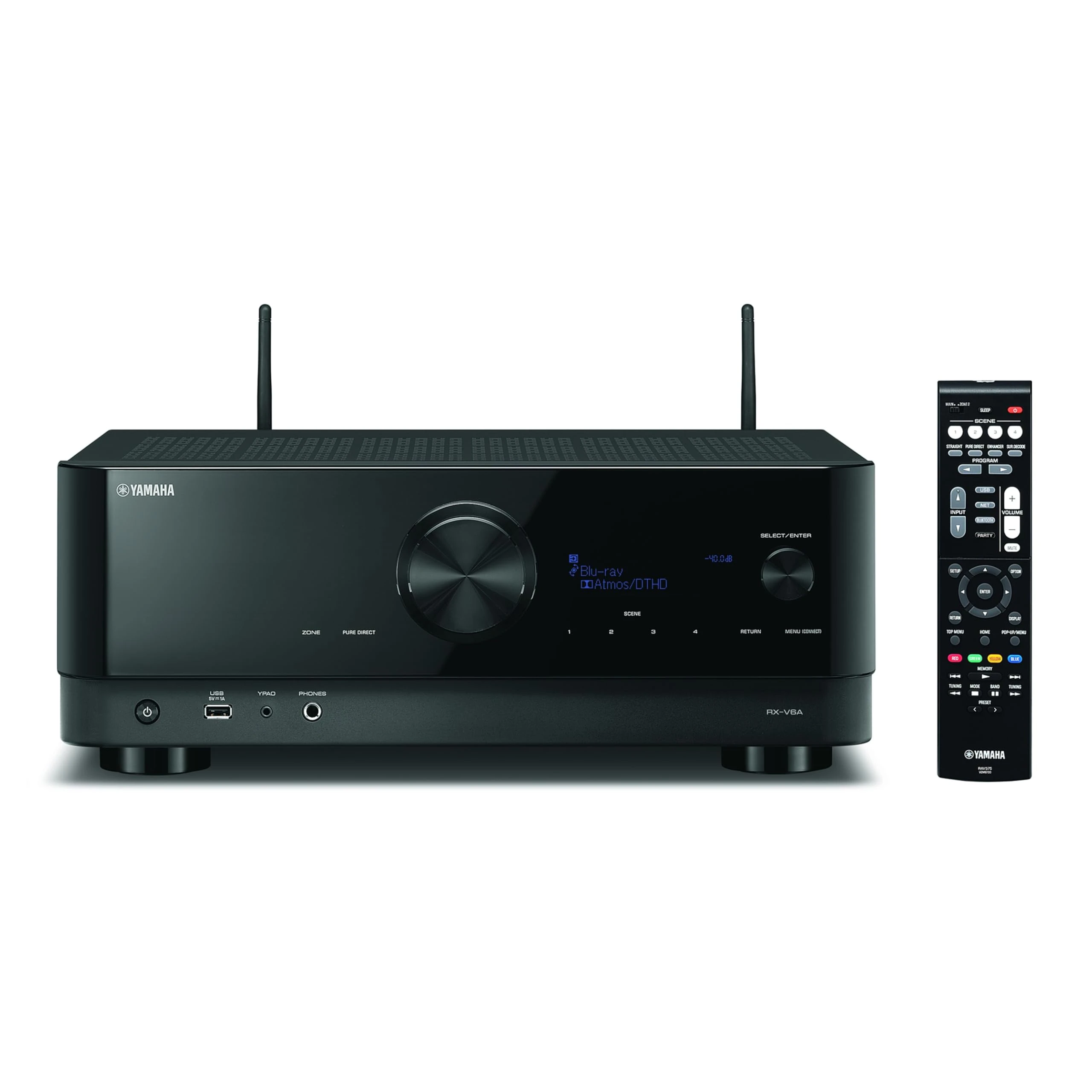Yamaha AV Receiver RX-V6A - Network Receiver with Dolby Atmos Height Virtualizer, Gaming Functions and Voice Control, all-Round Talent with 7.2 Channels, in Black