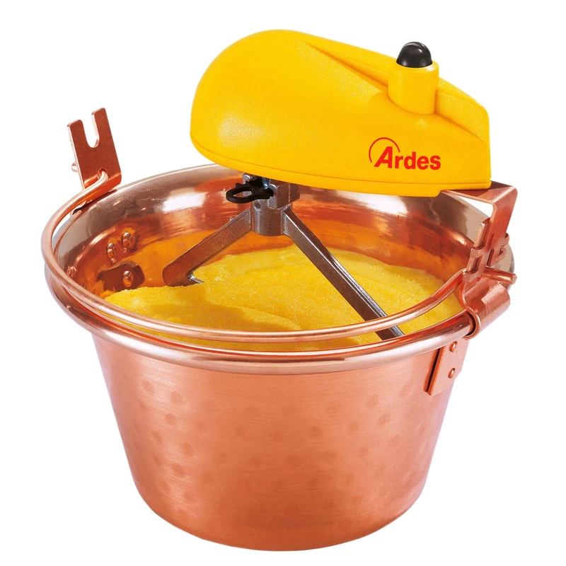 ARDES | AR24AM80 Copper Pot Diameter 28 cm Polenta Jam, Stirrer with Electric Motor, Easy Cleaning Bayonet Connection, 8/12 Servings