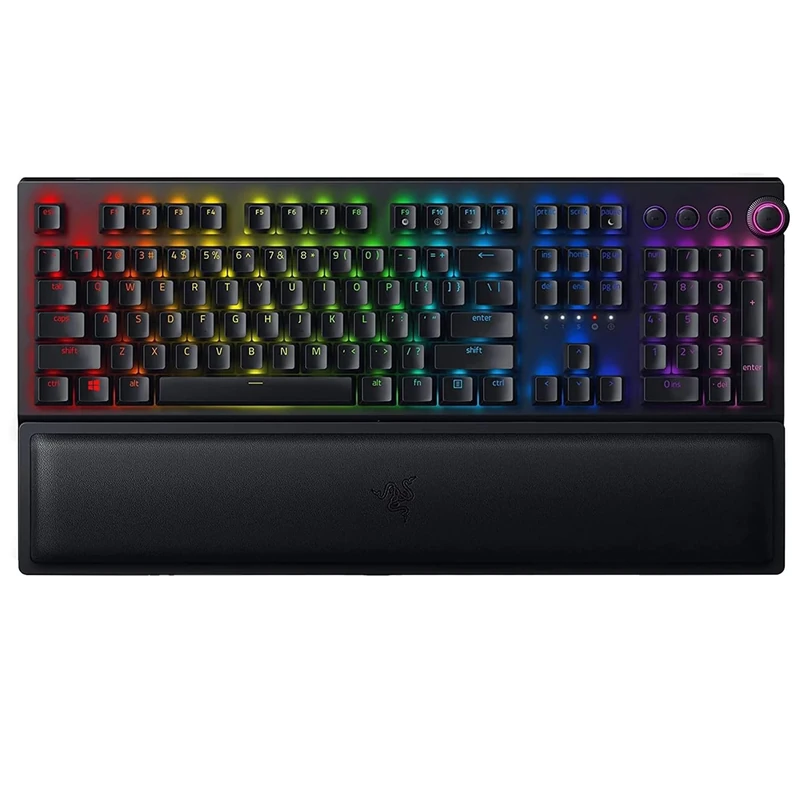 Razer BlackWidow V3 Pro (Green Switch) - Wireless Full-height Mechanical Gaming Keyboard (Clicky Mechanical Switches, RGB Chroma Lighting, Wrist Rest, Bluetooth, USB-C) US Layout | Black