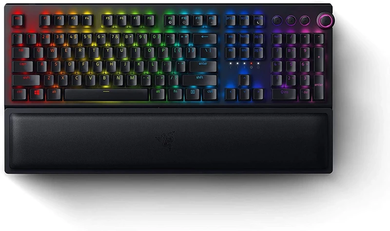 Razer BlackWidow V3 Pro (Green Switch) - Wireless Full-height Mechanical Gaming Keyboard (Clicky Mechanical Switches, RGB Chroma Lighting, Wrist Rest, Bluetooth, USB-C) German Layout | Black