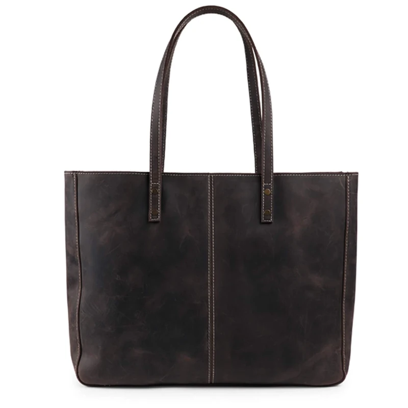 LONDO Pismo Genuine Leather Tote Shoulder Bag for Women – Unisex Fashion Satchel, 15" & 16” Laptop, Vintage, Roomy Work Purse