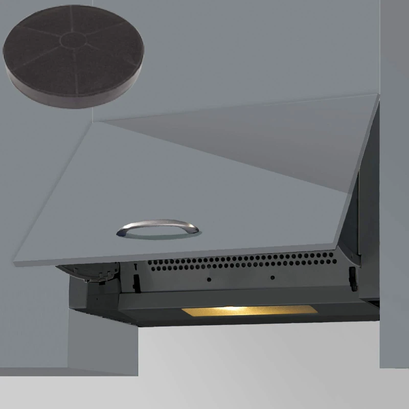 SIA INT60BL 60cm Black Integrated Built In Cooker Hood Kitchen Fan & Filter