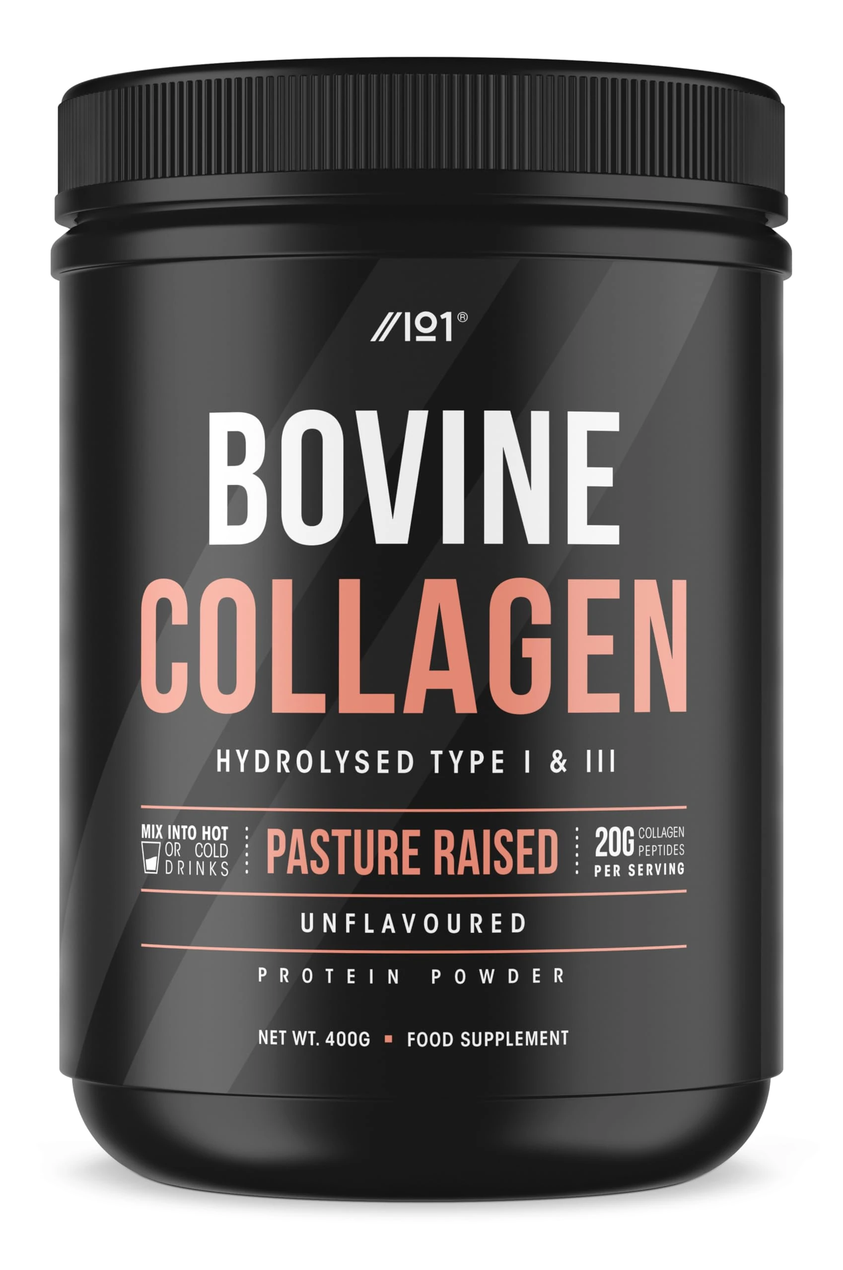 Grass Fed Collagen Protein Powder 400g - Type I & III Pasture Raised - Bovine Hydrolysed Collagen Peptides - Unflavoured – by Alpha01