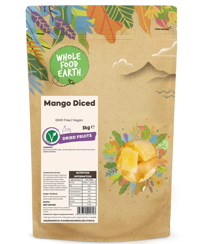 Wholefood Earth Mango Diced 3 kg | GMO Free