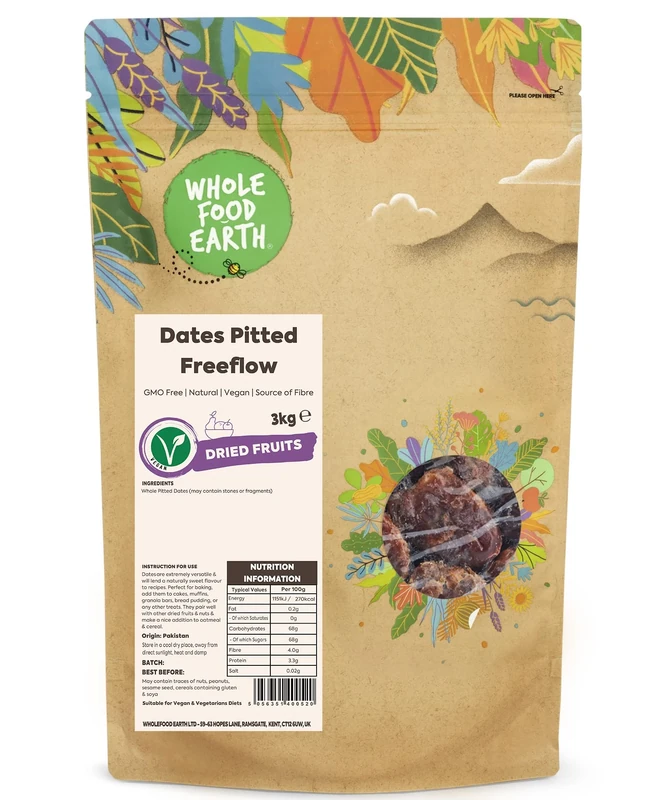 Whole Food Earth Dates Pitted Freeflow 3 kg