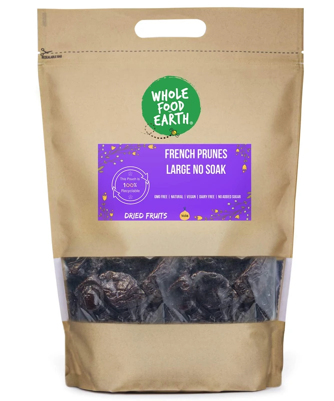 Wholefood Earth French Prunes Large No Soak 3 kg | GMO Free | Natural | High Fibre