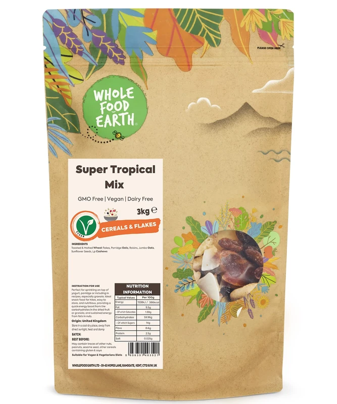 Wholefood Earth Super Tropical Mix 3 kg | GMO Free | Dairy Free