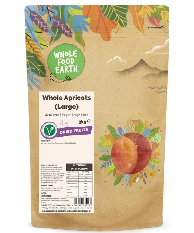 Wholefood Earth Whole Apricots (Large) 2 kg - GMO Free
