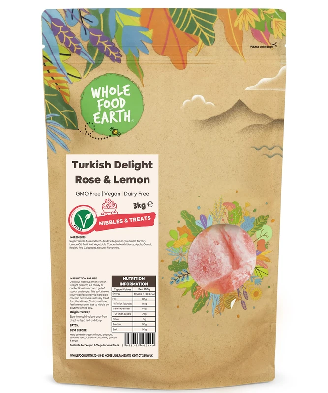 Wholefood Earth Turkish Delight Rose and Lemon 3 kg | GMO Free | Dairy Free - Image 1