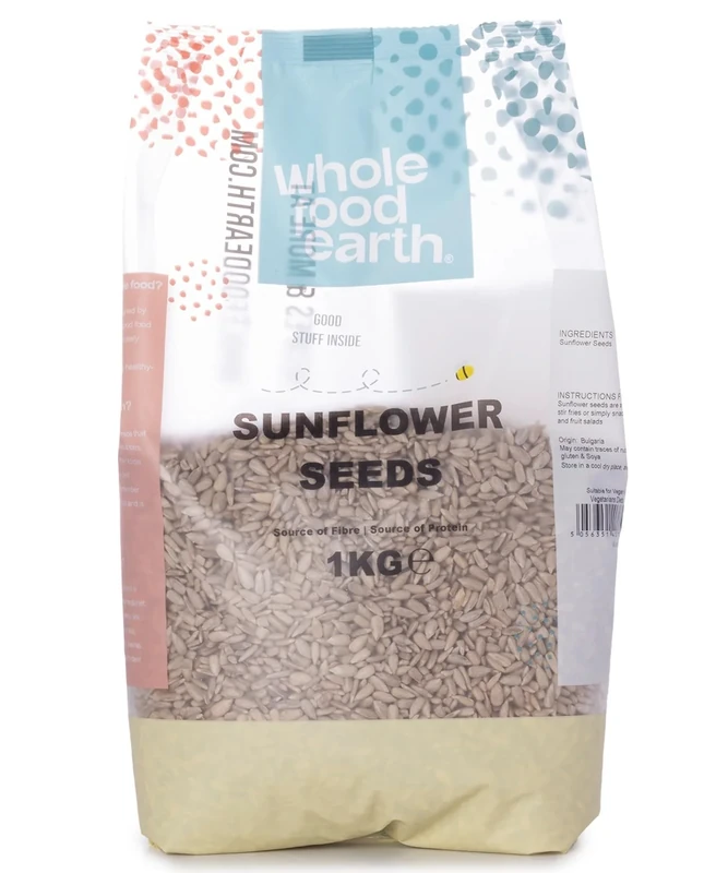 Wholefood Earth Organic Sunflower Seeds 1kg – Natural Edible Seeds for Eating