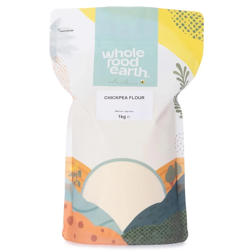 Wholefood Earth Chick Pea Flour 1 kg | GMO Free | High Fibre, Packaging May Vary