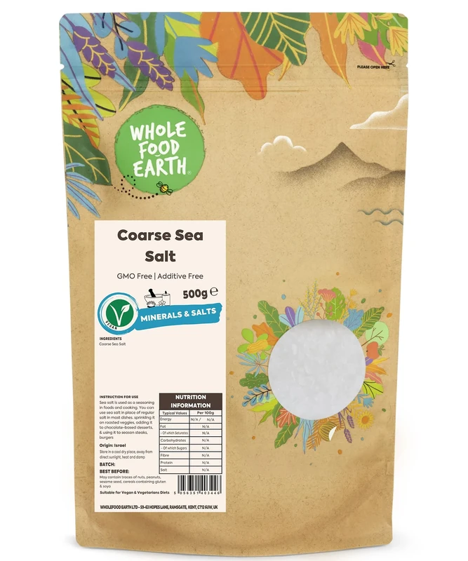 Wholefood Earth Coarse Sea Salt 500 g | GMO Free | Additive Free