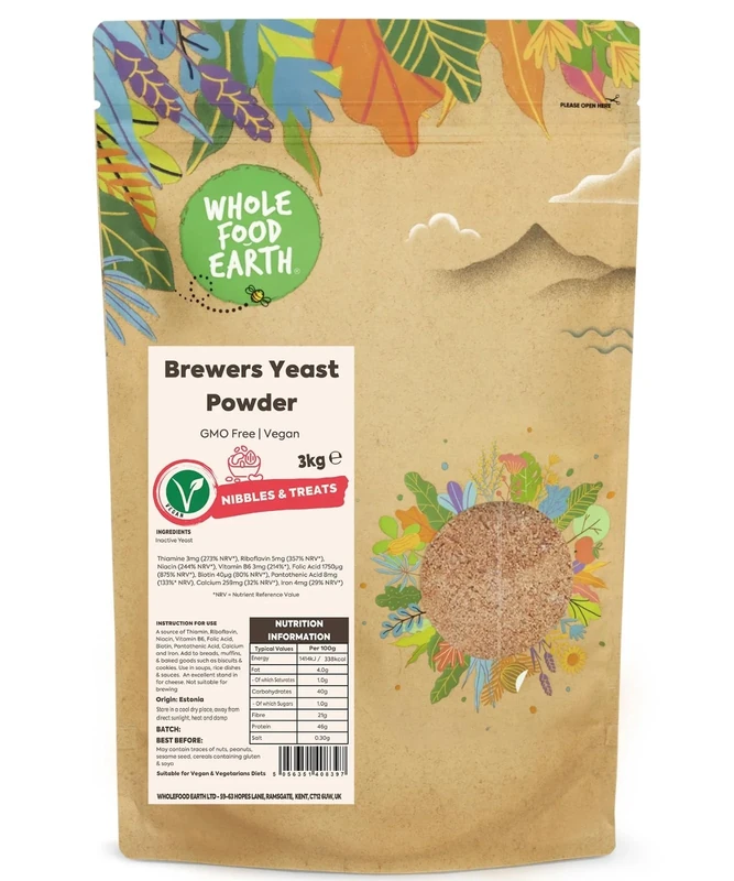 Wholefood Earth Brewers Yeast Powder 3 kg | GMO Free |