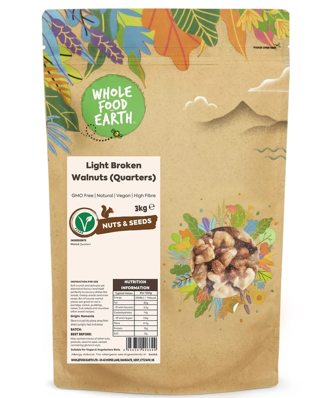 Wholefood Earth Light Broken Walnuts (Quarters) - 3kg