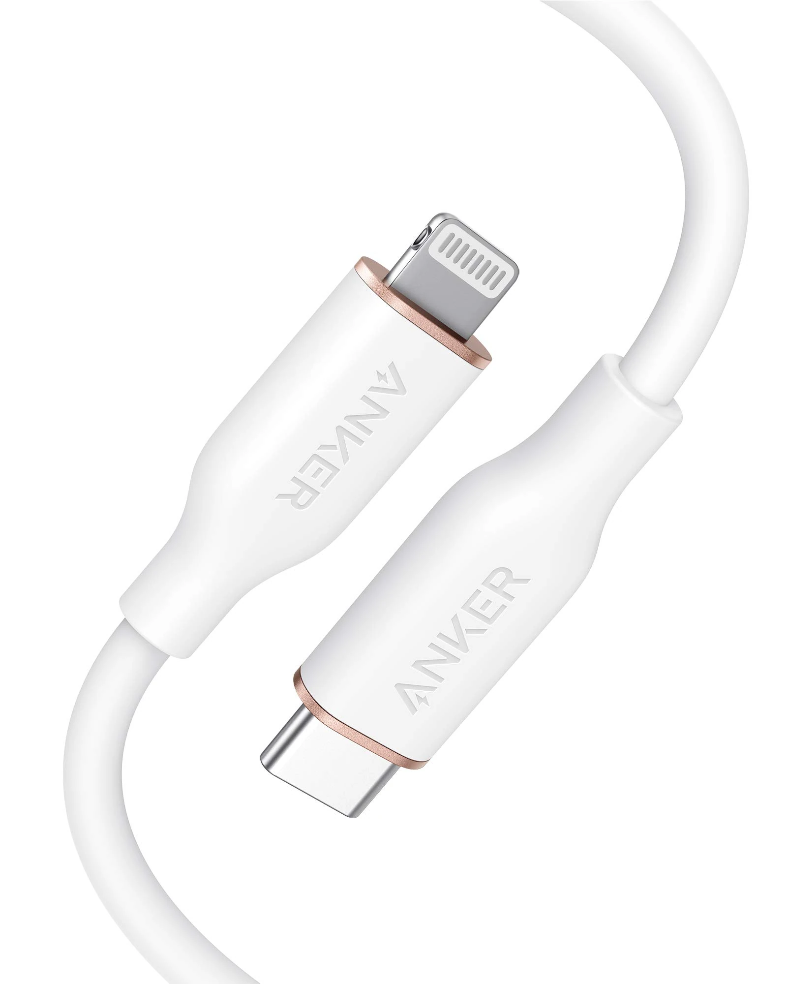 Anker PowerLine III Flow, USB C to Lightning Cable for iPhone 14 Plus 14 14 Pro Max 13 13 Pro 12[MFi Certified, 3ft, Cloud White] Supports Power Delivery, Silicone Cable