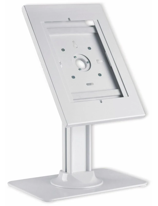 PureMounts PDS-5911 Tablet Stand with Lockable Steel Case - Compatible with iPad 9.7/10.2/10.5 Air/Air 3 Pro & Samsung Tab A 10.1 - White