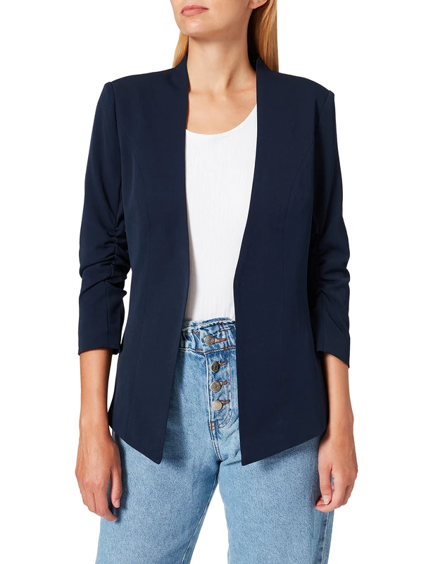 VILA Women's VIHER New 3/4 Blazer/SU-NOOS Blazer, Navy Blazer, XS - Image 1