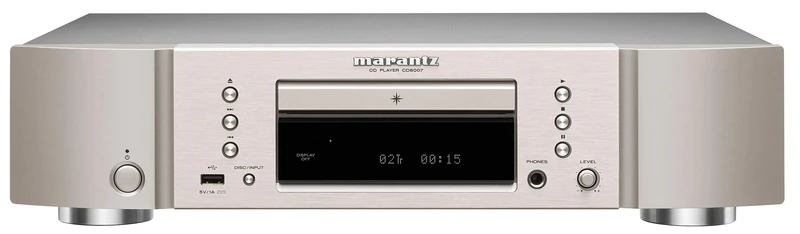 Marantz CD6007 HiFi CD Player, CD Player with CD and CD-R/RW Playback, USB, D/A Converter, Headphone Amplifier with HDAM-SA2, Gold-Plated Outputs, Silver