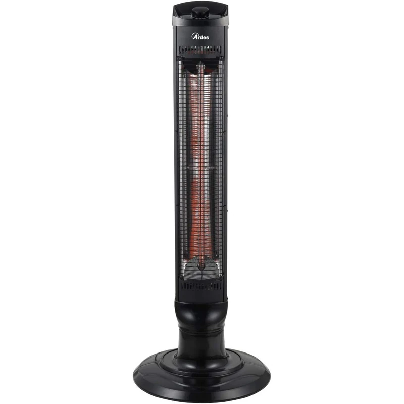 Ardes AR4B03 Oscillating Carbon Fiber Stove, 1 Lamp and 2 Powers with Metal Frame Black Carbon Turret - Image 1