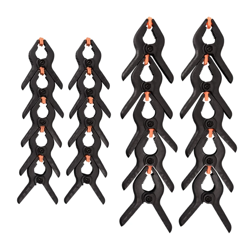 20-Piece Nylon Spring Clamps, Plastic Heavy Duty Grip Clips Set, 10Pcs 2 Inch and 10Pcs 3 Inch Clamps