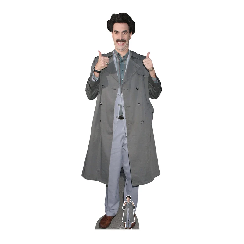 Star Cutouts Ltd CS839 Sacha Baron Cohen Borat Lifesize Cardboard Cutout Free Mini Perfect for Birthdays, Gifts, Parties & Fans, Multicolour