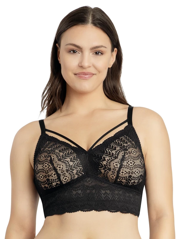 Parfait Mia Lace P5951 Women's Full Busted Lightly Padded Wire Free Bra-Black-32D