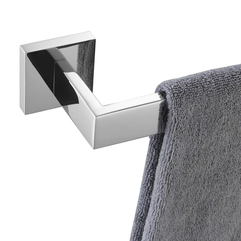 KOKOSIRI 24-Inch Bath Towel Rail, Bathroom Kitchen Towel Holder, Wall Mounted SUS304 Stainless Steel Towel Rack, Polished Chrome, B4003CH-L24