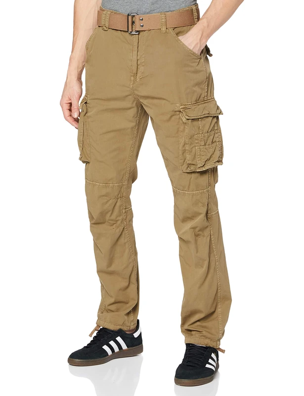 Schott Nyc Homme Pantalon Army Pants, Beige, 32W Uk