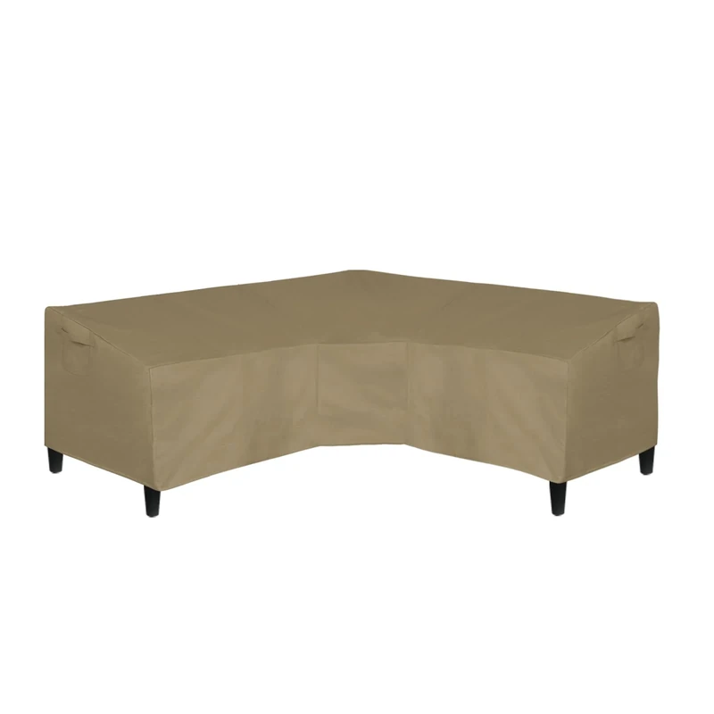 Easy-Going Patio V-Shaped Sectional Sofa Cover, Waterproof Outdoor Sectional Cover,Heavy Duty Garden Furniture Cover with Air Vent 89" L (on Each Side) x 33.5" D x 31" H, Camel