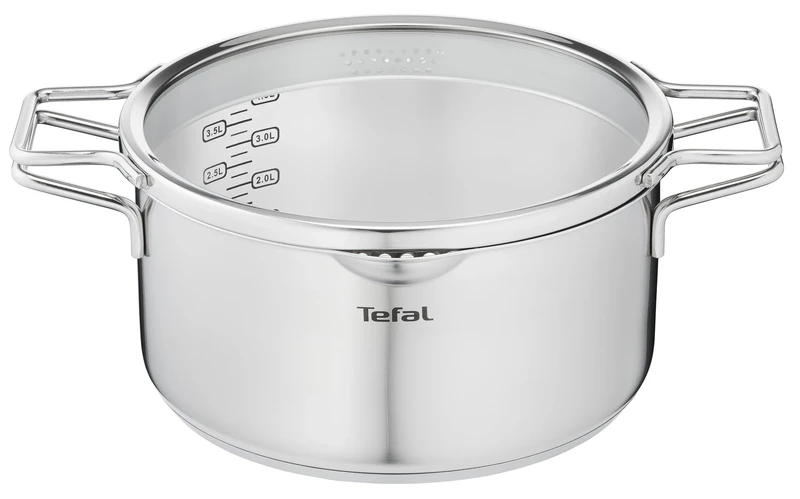 Tefal H8524635 Nordica Saucepan, 5 L, 24 cm, Stainless Steel, Silver