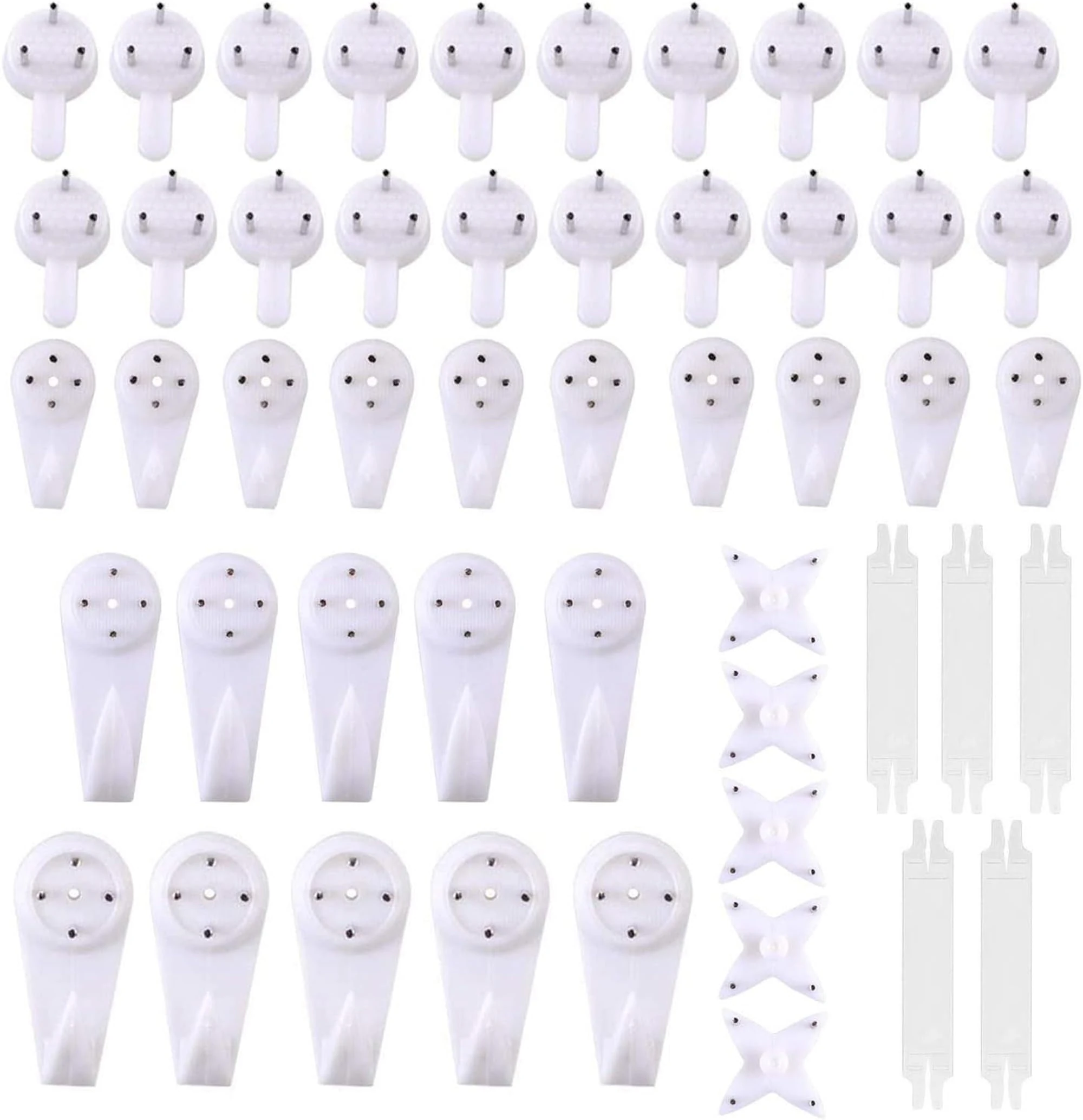 OAIGE.W 50 Pack Non-Trace Picture Hooks, plasterboard Picture Hooks for Picture Frame Wedding Photo Clock (50 Pcs)