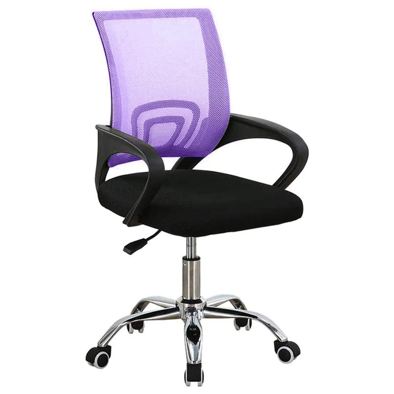 BAKAJI Chair Chair Desk Chair Presidential Office Breathable Mesh Fabric and Base 5 Spokes Steel 360 Degree Rotation Directional Height Adjustable Home Decor Bedroom (Purple)