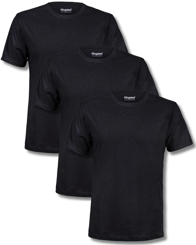 Kingsted T-Shirts for Men Pack - Royally Comfortable - Soft & Fresh Premium Fabric - Well-Crafted Classic Tee, Black Pack, Large