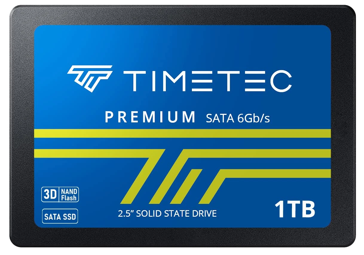 Timetec 1TB SSD 3D NAND SATA III 6Gb/s 2.5 Inch 7mm (0.28") Read Speed Up to 550 MB/s SLC Cache Performance Boost Internal Solid State Drive for PC Computer Desktop and Laptop