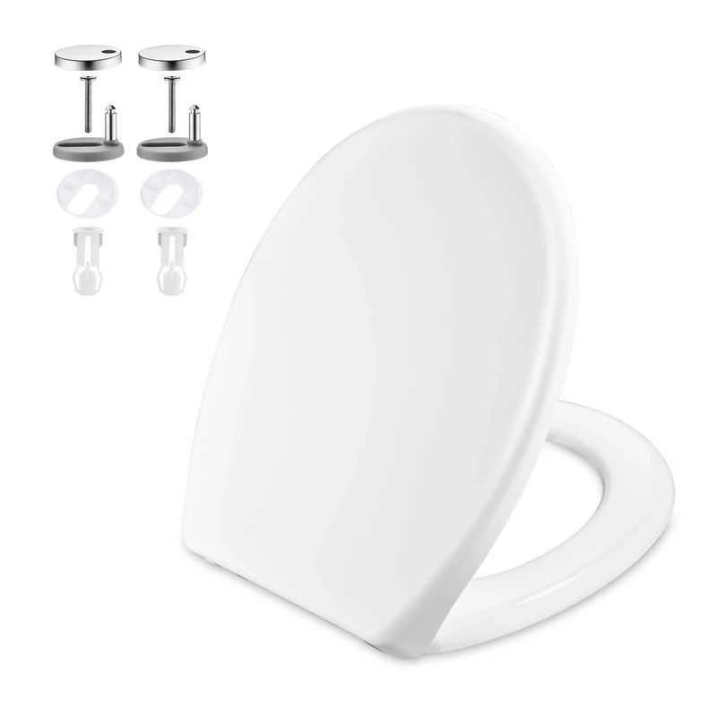 GRIFEMA G952 Toilet Seat Soft Close, White Universal Toilet Seat with Adjustable Hinges, Quick Release, Easy Clean, Urea-Formaldehyde (UF), 44.6*37.1*5.7 cm, Amazon Exclusive, O Shape