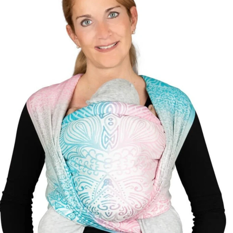 Hoppediz Woven Baby Sling from Birth, Newborn to Toddler, 100% Organic Cotton (Organic), Jaipur Cream, 5.40 m